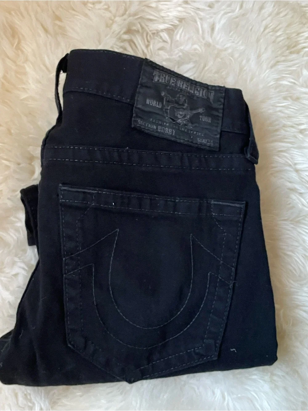 Vintage | rare True Religion Bobby low rise baggy straight leg black jeans
